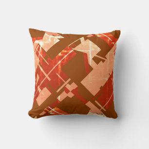 Coussin Effet de rouille de cuivre modélisé Diagonale géom