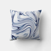 Coussin Effet de torsion bleu et Marbre blanc (Verso)