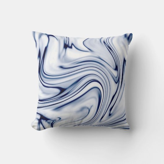Coussin Effet de torsion bleu et Marbre blanc (Recto)