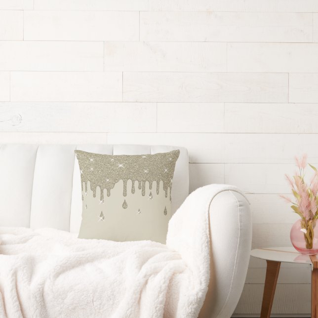 Coussin Effet Parties scintillant en argent et étincelles (Canapé)