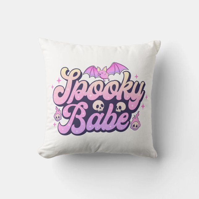 Coussin Éffrayant Babe mignonne Halloween (Recto)