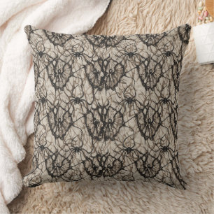 Coussin Éffrayant Black Lace Spider Web Motif sans couture