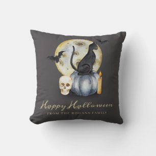 Coussin Éffrayant Citrouille de chats Halloween