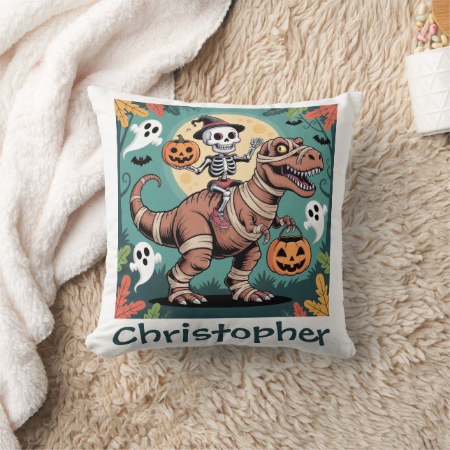 Coussin Éffrayant Dino Rider - Squelette sur Mummy T-Rex (Couverture)