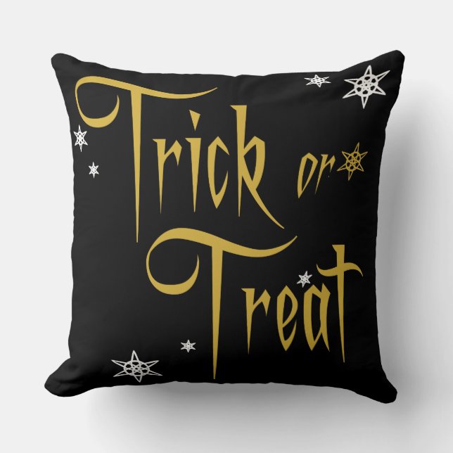 Coussin Effrayant Elegant Gold Trick ou Treat Pillow Pillo (Recto)