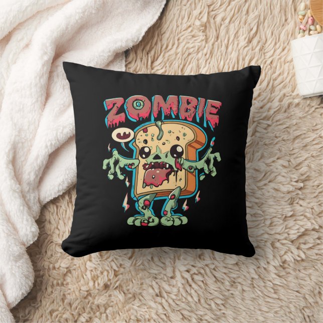 Coussin Éffrayant Halloween Zombie Toast Funny Halloween c (Couverture)