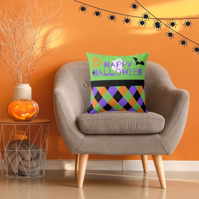 Coussin Éffrayant Joyeux Jacquard d'Halloween Jeu d'oreill (Créateur téléchargé)