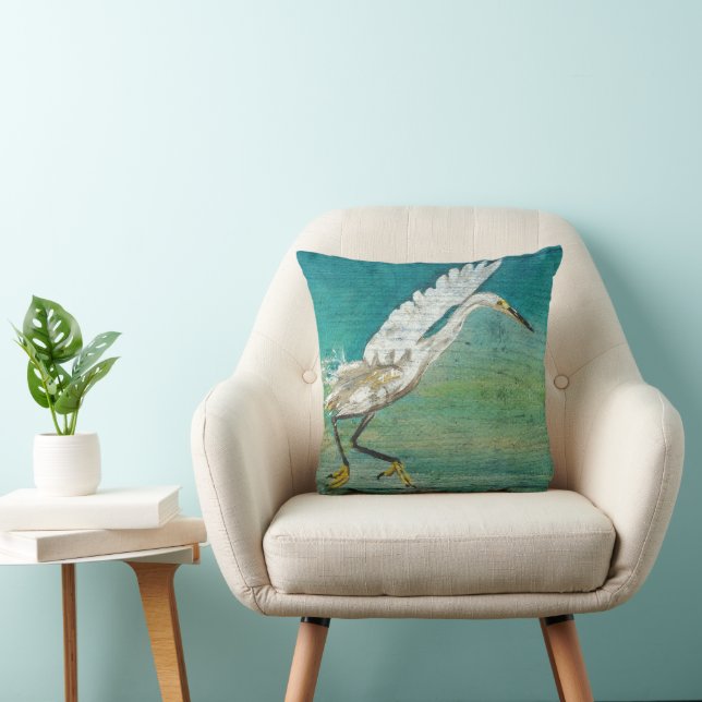 Coussin Egret Shorebird Beach Lake House (Chaise)