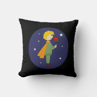 Coussin El principito admirando su rosa
