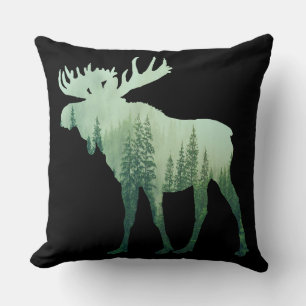 Coussin Élan Cerf Et Forêt Nature
