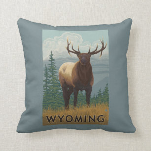 Coussin Élans SceneWyoming