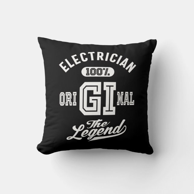 Coussin Electrician Job Title Cadeau (Recto)