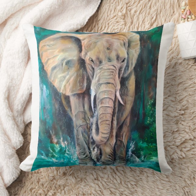 Coussin Elefante  Realista, Acuarela (Couverture)
