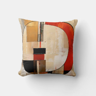 Coussin Elégance céleste : Exploration Abstraite en beige
