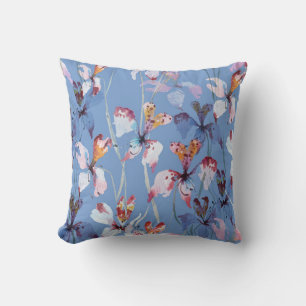 Coussin Elégance de l'orchidée sauvage : Aquarelle de luxe