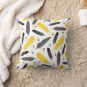 Coussin Élégance de motif de plumes