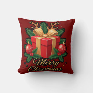 Coussin "Élégance de vacances : Dons, Arbres, & Reindeer D