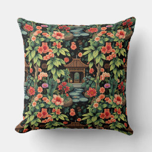 Coussin Élégance du jardin de la Chinoiserie