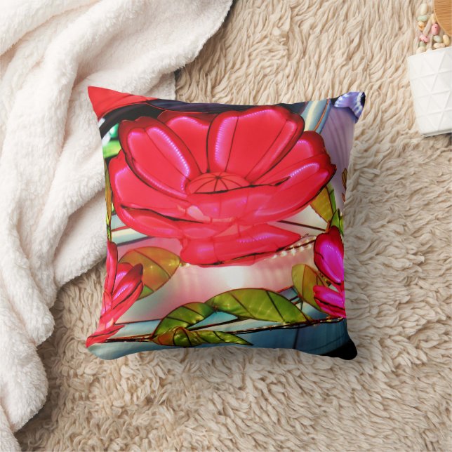 Coussin Élégance Électrique en Rose  (Couverture)