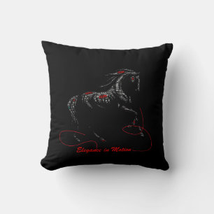 Coussin Élégance en Mouvement Typographie de Cheval
