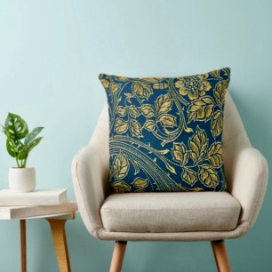 Coussin Élégance Fleur Dorée