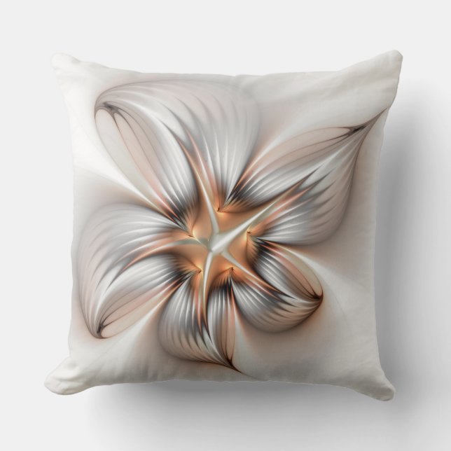 Coussin Élégance florale Art Abstrait fractal moderne (Recto)