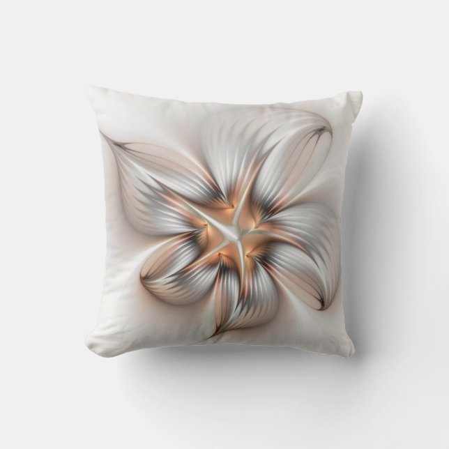 Coussin Élégance florale Art Abstrait fractal moderne (Recto)