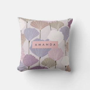 Coussin Elégance florale personnalisée Mauve douce et Lila