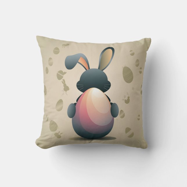 Coussin Élégance minimaliste de Pâques (Recto)