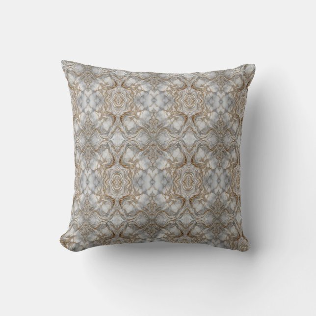 Coussin "Élégance opulente : Marbre doré (Recto)