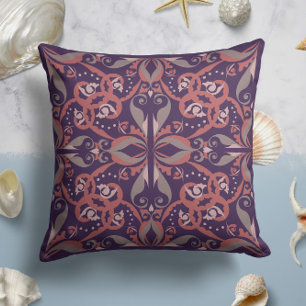 Coussin Élégance ornementale dans la prune