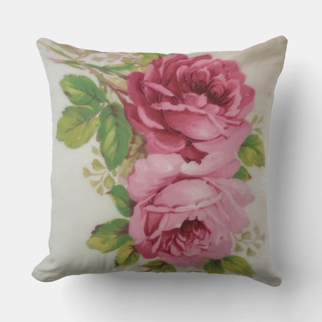 Coussin Élégance vintage du Rose de chou (Recto)