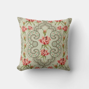 Coussin Elegance Vintage Fleur arrière - plan sans couture