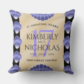 Coussin Élégant 17ème anniversaire de Mariage des obus (Recto)