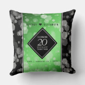 Coussin Élégant 20e anniversaire de Mariage d'émeraude (Verso)