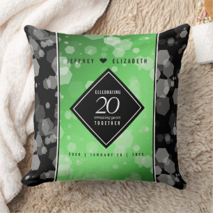 Coussin Élégant 20e anniversaire de Mariage d'émeraude