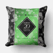 Coussin Élégant 20e anniversaire de Mariage d'émeraude (Recto)