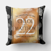 Coussin Élégant 22e anniversaire de Mariage de cuivre (Verso)