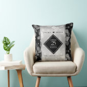 Coussin Élégant 25e anniversaire de Mariage d'argent (Chaise)