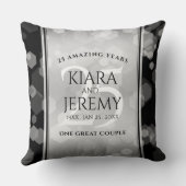 Coussin Élégant 25e anniversaire de Mariage d'argent (Verso)