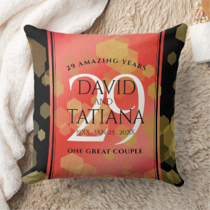 Coussin Élégant 29e anniversaire du Mariage Garnet