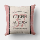 Coussin Élégant 37e anniversaire du Mariage Alabaster (Verso)