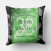 Coussin Élégant 38e anniversaire du Mariage Emeraude (Verso)