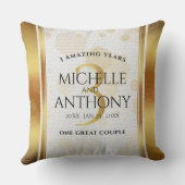 Coussin Élégant 3ème anniversaire de Mariage en cuir (Verso)