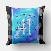 Coussin Élégant 41ème anniversaire Mariage de Topaz Bleu (Verso)