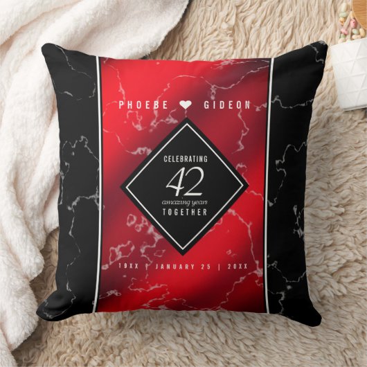 Coussin Élégant 42e anniversaire de mariage Jasper (Couverture)