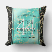 Coussin Élégant 44ème anniversaire de Mariage turquoise (Recto)