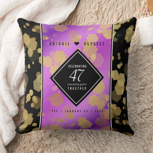 Coussin Élégant 47e Anniversaire de Mariage Améthyste (Couverture)