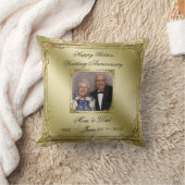 Coussin Élégant 50 Mariage Anniversaire Photo Jeu d'oreill (Couverture)