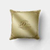 Coussin Élégant 50 Mariage Anniversaire Photo Jeu d'oreill (Verso)